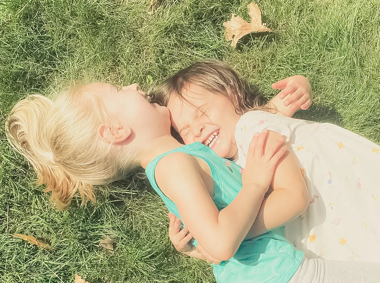 Children giggling together